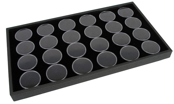14 x 8 Black Foam with (24) 1 3/4 Inch Gem Jars