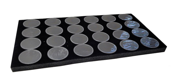 14 x 8 Black Foam with (24) 1 3/4 Inch Gem Jars