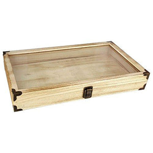 Wood Storage Case with Glass Top