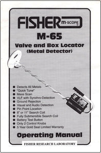 Fisher M-65 Detector Instruction Manual