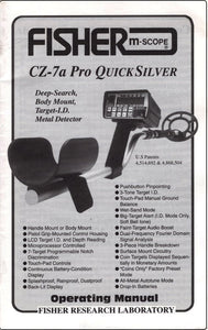 Fisher CZ-7a Pro Quick Silver Detector Instruction Manual